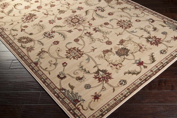 Brown And Beige Traditional Oushak Design Machine Woven Rug - The Rug Decor