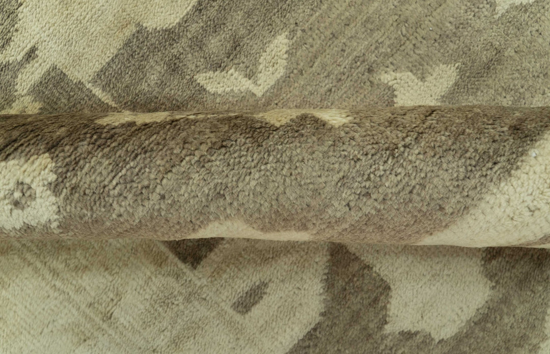 Brown And Beige Traditional Oushak Hand knotted Wool Area Rug - The Rug Decor