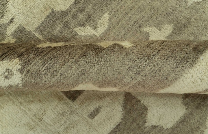 Brown And Beige Traditional Oushak Hand knotted Wool Area Rug - The Rug Decor