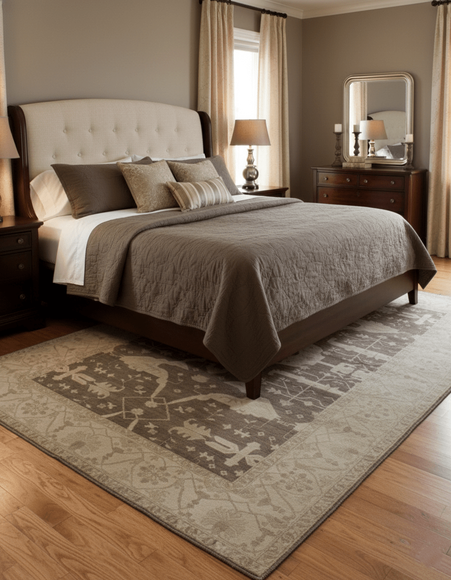 Brown And Beige Traditional Oushak Hand knotted Wool Area Rug - The Rug Decor