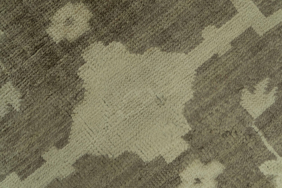 Brown And Beige Traditional Oushak Hand knotted Wool Area Rug - The Rug Decor