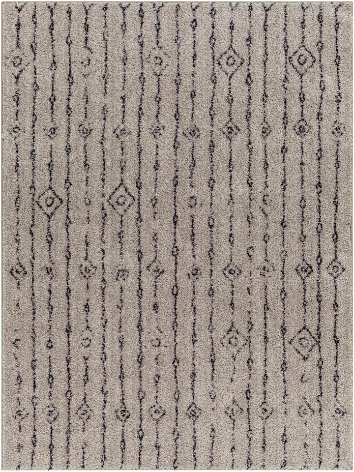 Brown and Dark Purple Geometrical Stripe Design Multi size washable Area Rug - The Rug Decor