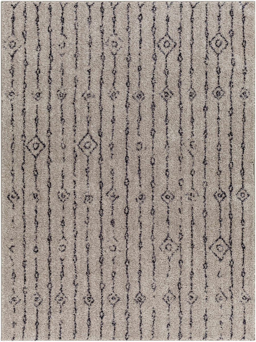 Brown and Dark Purple Geometrical Stripe Design Multi size washable Area Rug - The Rug Decor