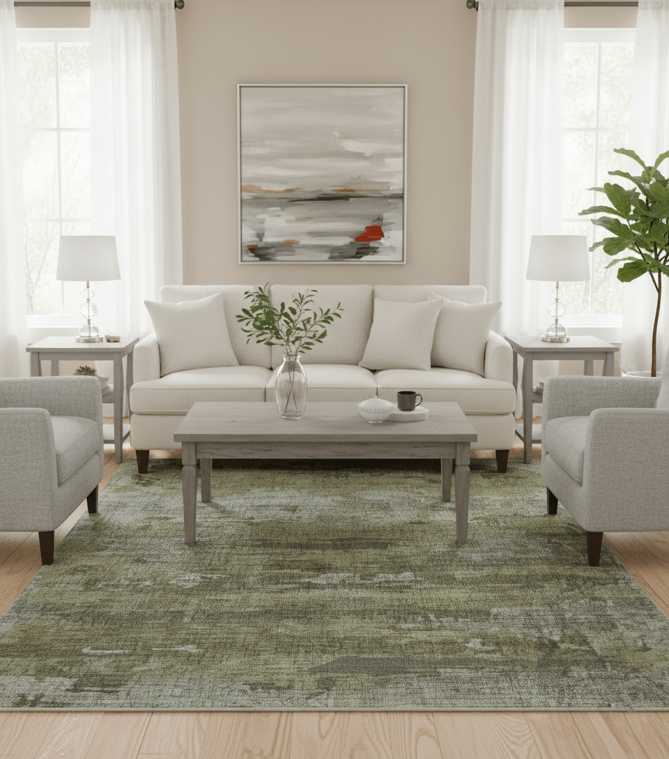 Brown And Silver Abstract Design Hand Knotted Custom Made wool rug - The Rug Decor