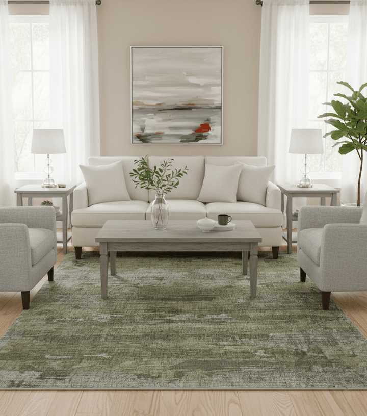 Brown And Silver Abstract Design Hand Knotted Custom Made wool rug - The Rug Decor