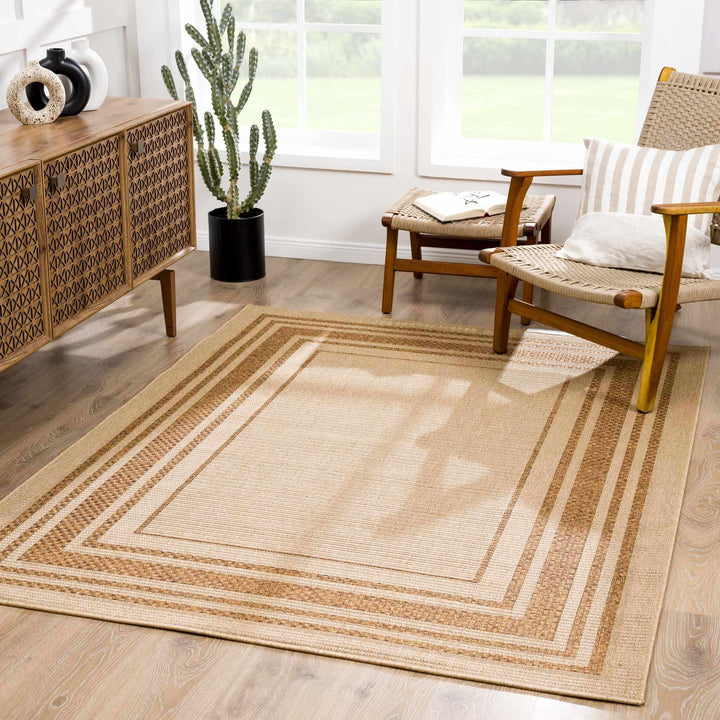 Brown And Tan Faux Jute Rug - The Rug Decor