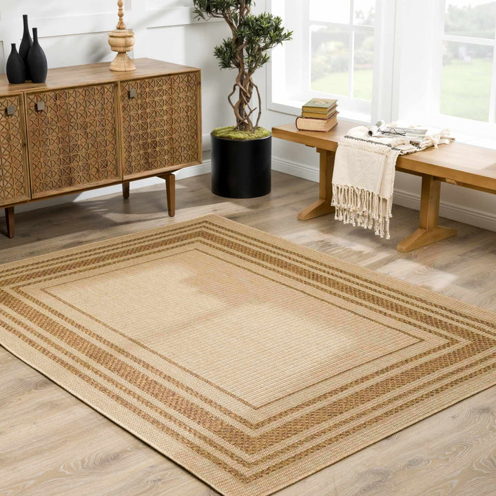 Brown And Tan Faux Jute Rug - The Rug Decor