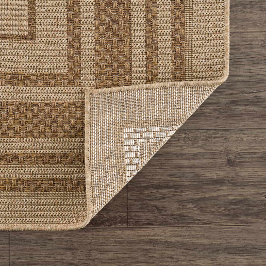 Brown And Tan Faux Jute Rug - The Rug Decor
