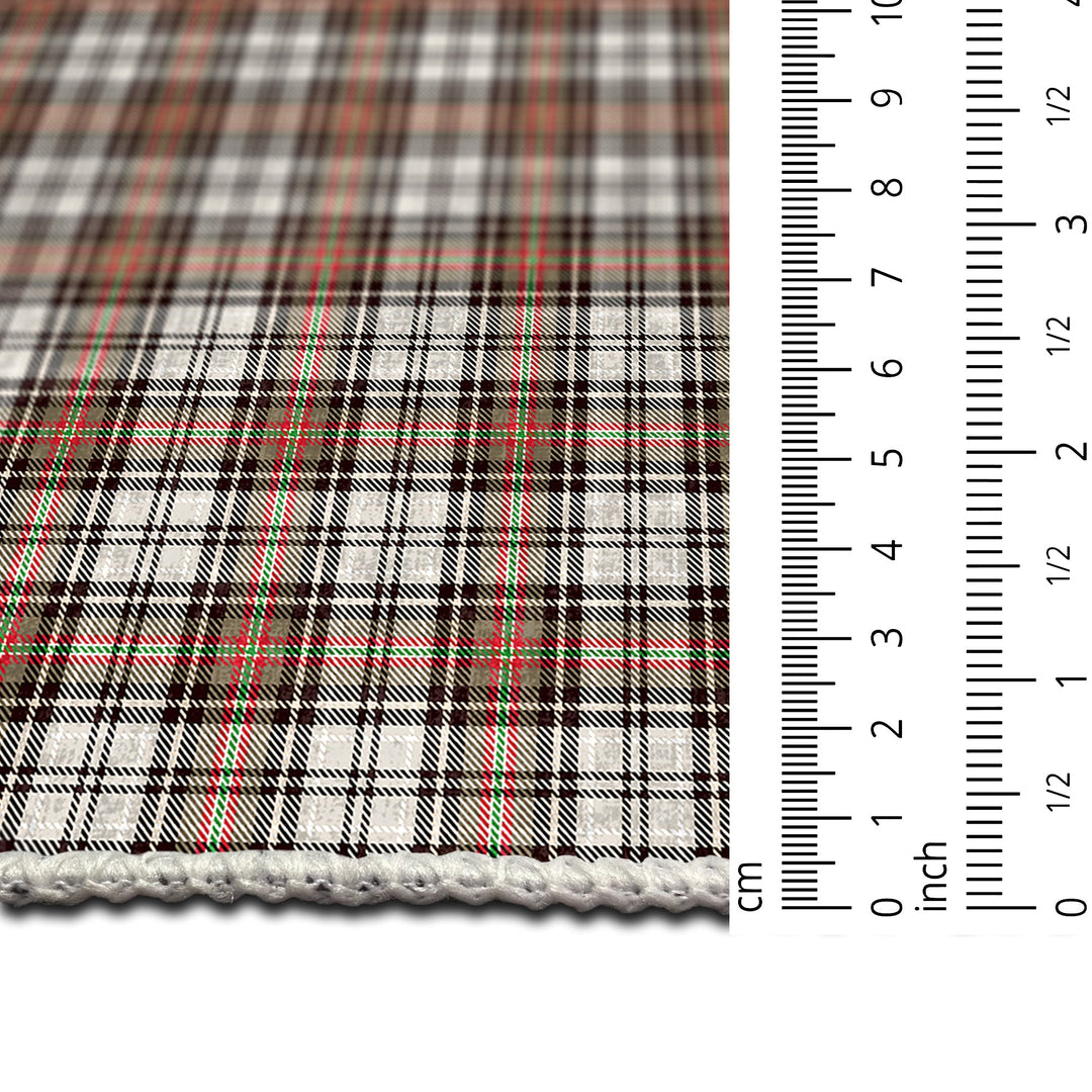 Brown And White Tartan Pattern Machine Washable Rug - The Rug Decor