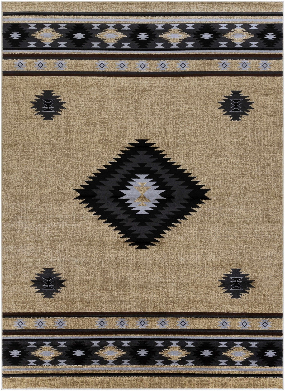 Brown, Black and Light Purple Mamluk Design Multi Size area Rug - The Rug Decor