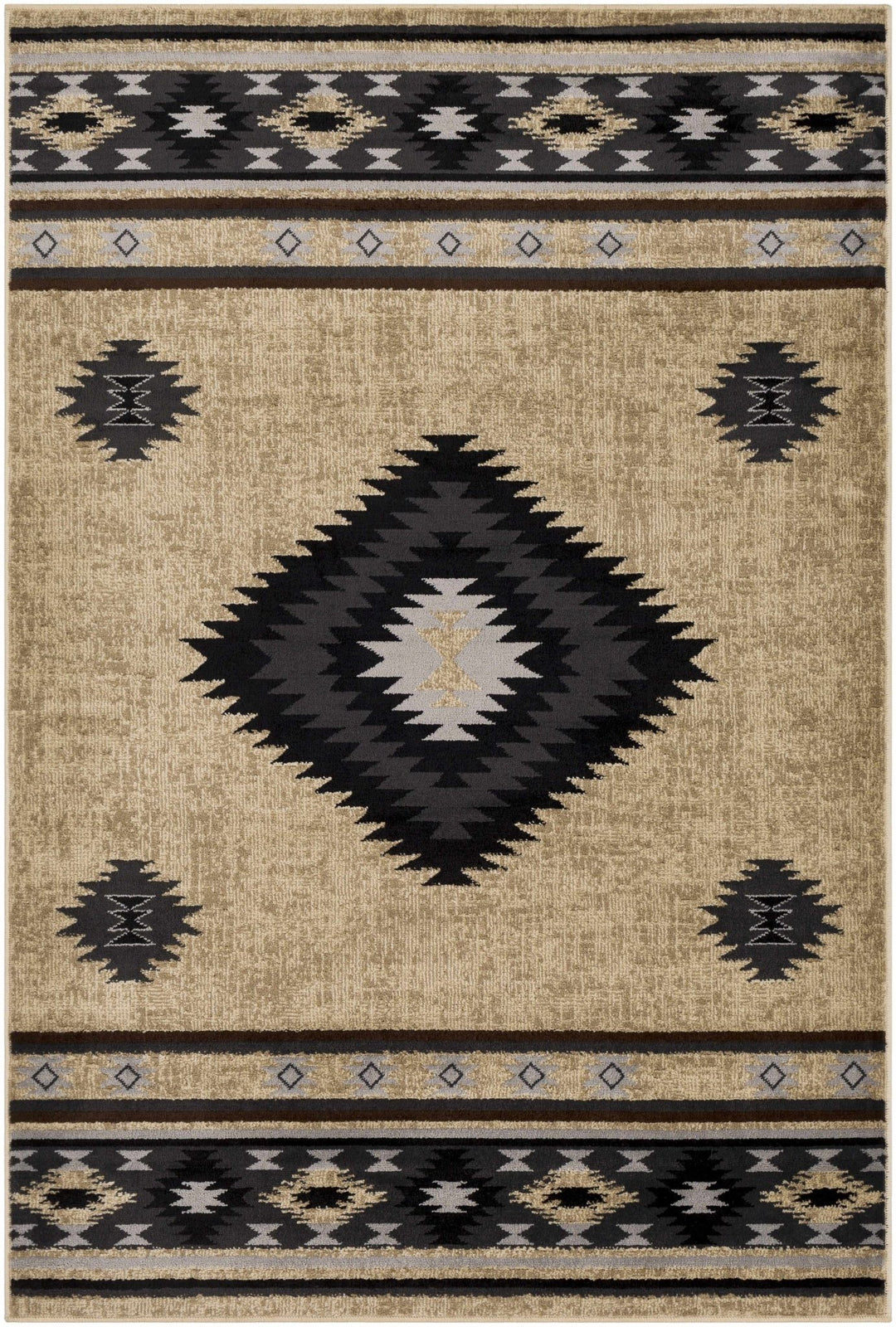 Brown, Black and Light Purple Mamluk Design Multi Size area Rug - The Rug Decor