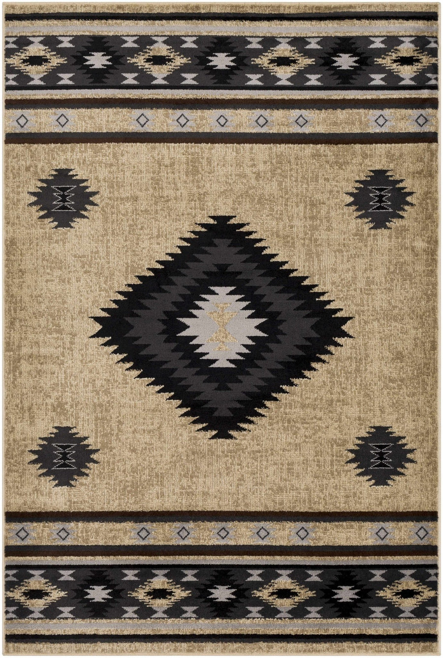Brown, Black and Light Purple Mamluk Design Multi Size area Rug - The Rug Decor