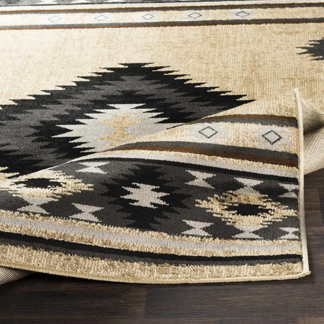 Brown, Black and Light Purple Mamluk Design Multi Size area Rug - The Rug Decor