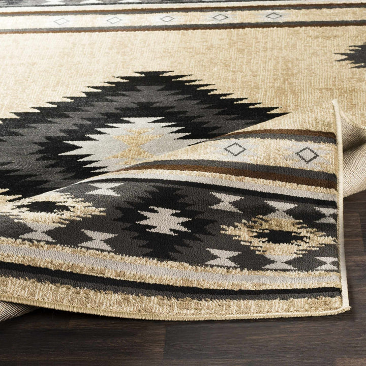 Brown, Black and Light Purple Mamluk Design Multi Size area Rug - The Rug Decor