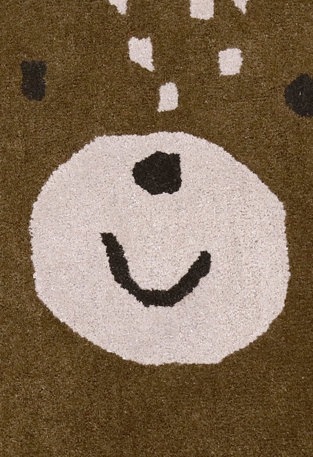 Brown Bubble Bear Face Pattern Hand Tufted 3x3 Wool Rug - The Rug Decor