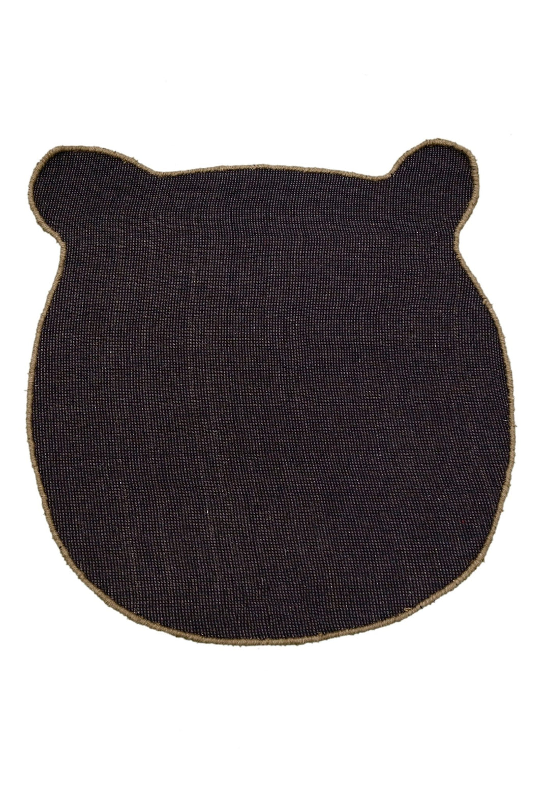 Brown Bubble Bear Face Pattern Hand Tufted 3x3 Wool Rug - The Rug Decor