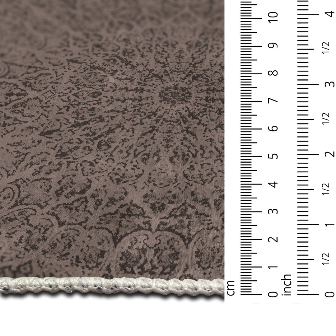 Brown Medallion Design Machine Washable Cotton Area Rug - The Rug Decor