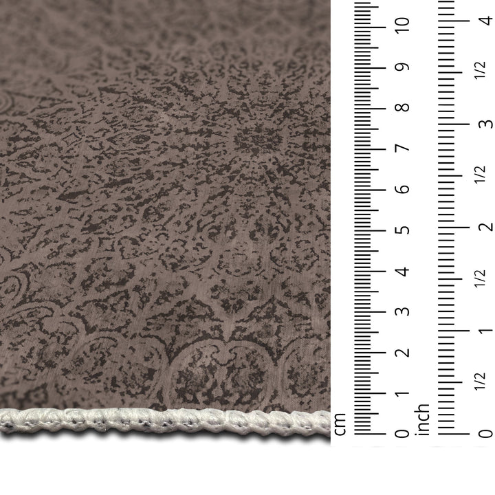 Brown Medallion Design Machine Washable Cotton Area Rug - The Rug Decor