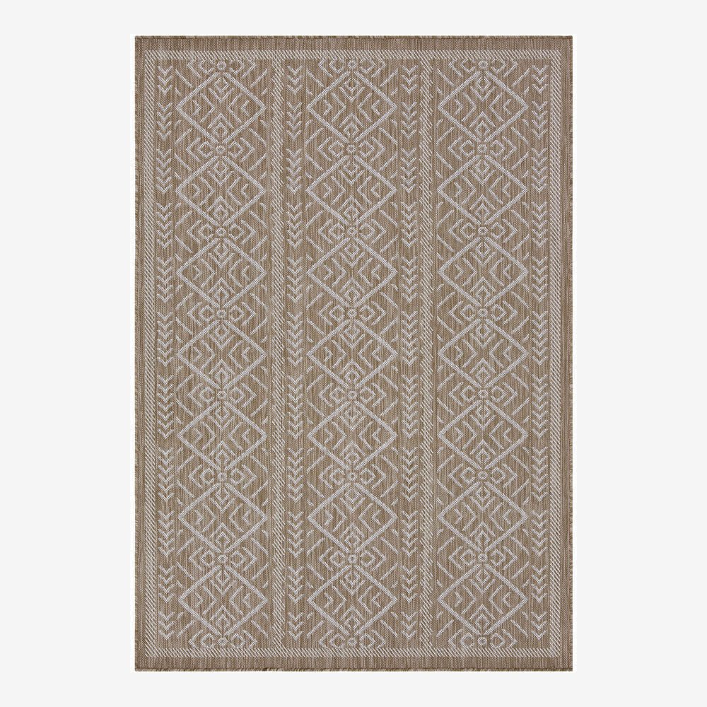 Brown Modern Geometrical Style Machine Washable Rug - The Rug Decor