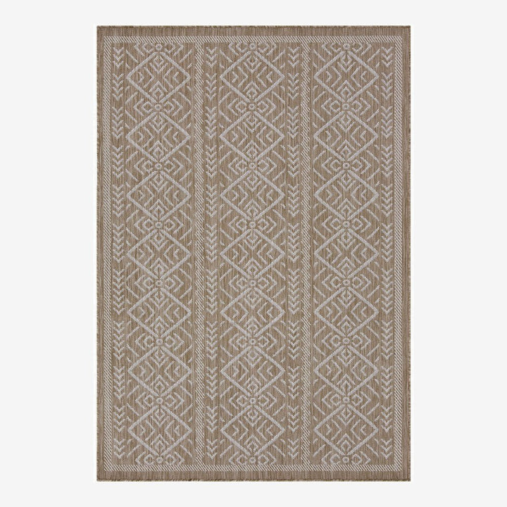 Brown Modern Geometrical Style Machine Washable Rug - The Rug Decor
