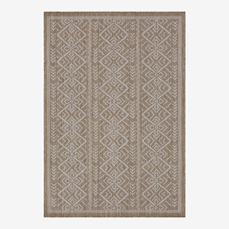 Brown Modern Geometrical Style Machine Washable Rug - The Rug Decor