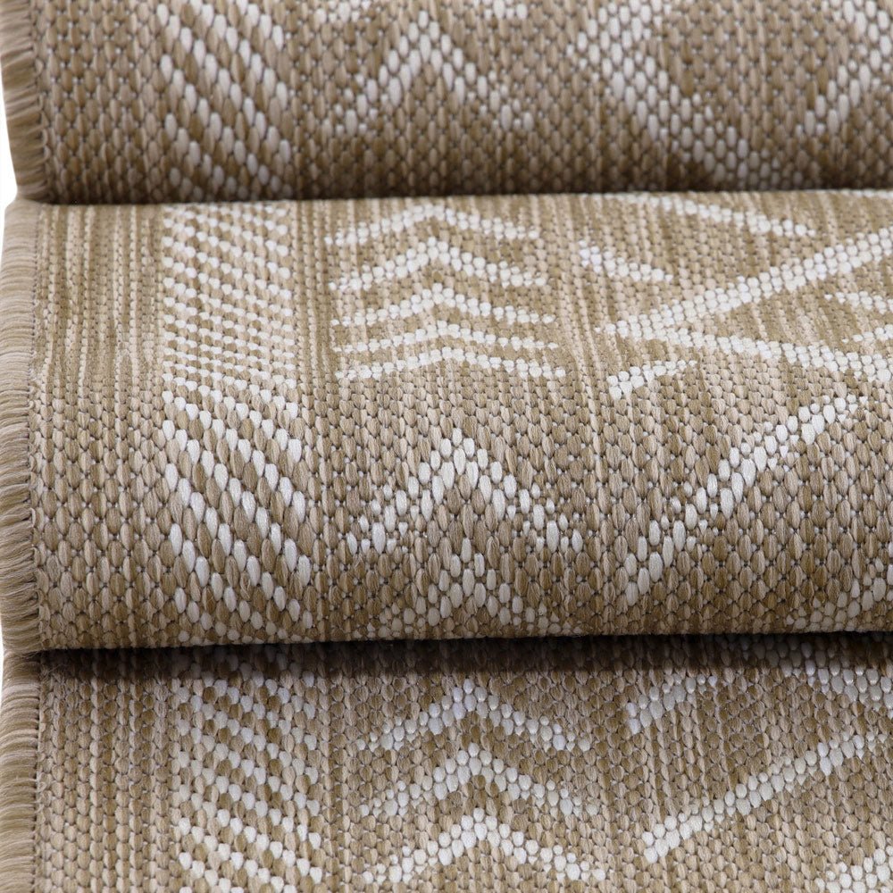 Brown Modern Geometrical Style Machine Washable Rug - The Rug Decor