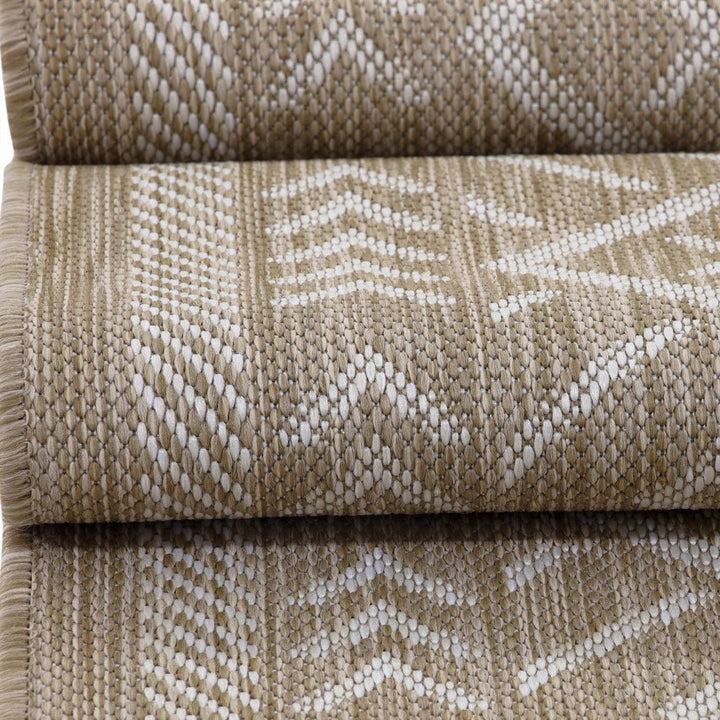 Brown Modern Geometrical Style Machine Washable Rug - The Rug Decor