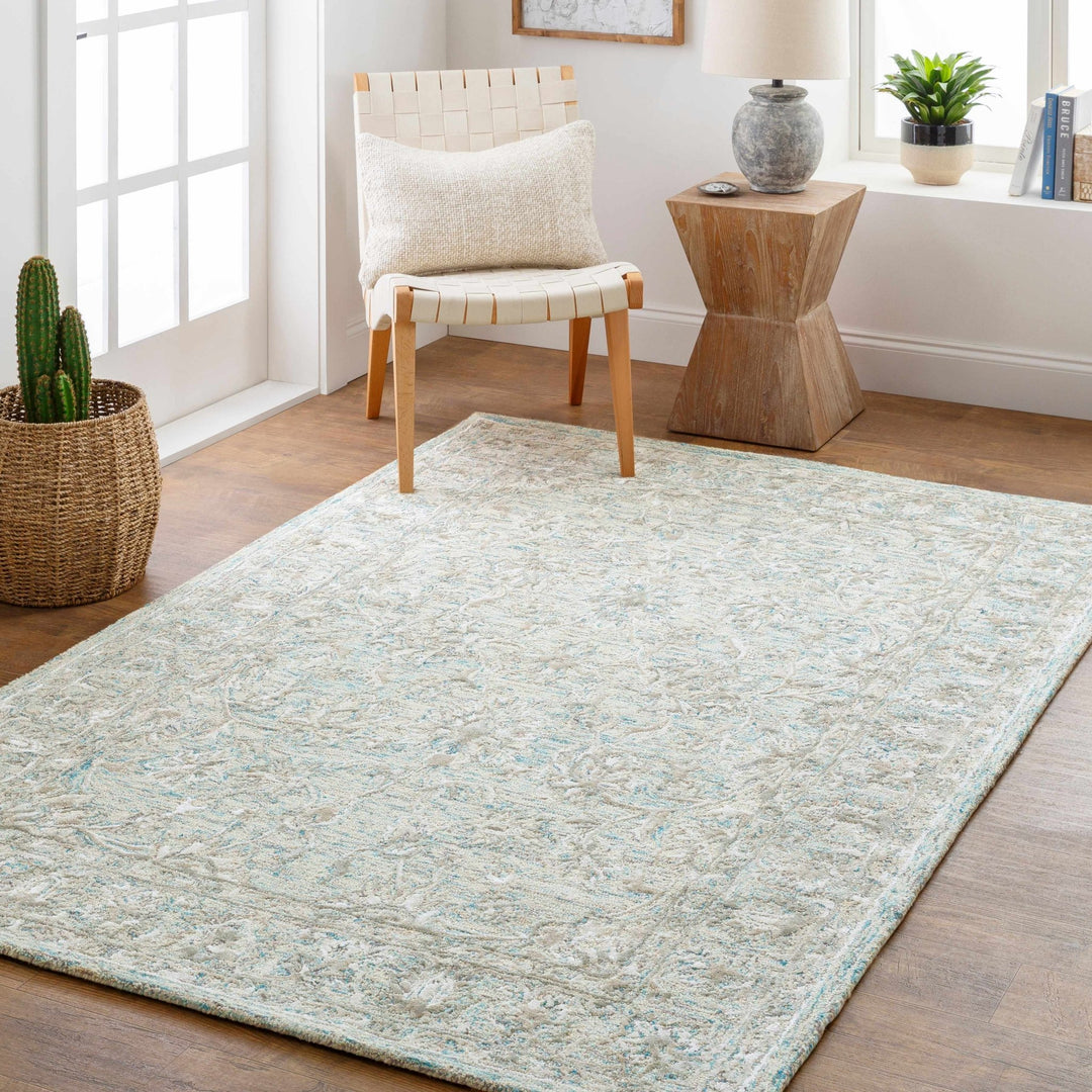 Browning Traditional Ivory And Olive Area Rug - The Rug Decor