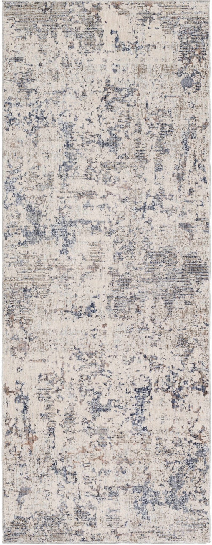 Broxbourne Modern Abstract Design Ivory And Blue Area Rug - The Rug Decor