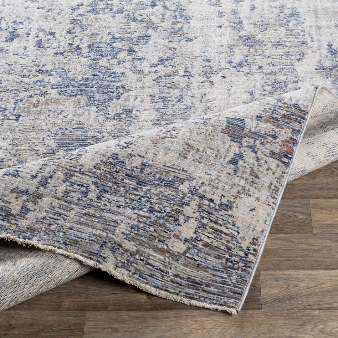 Broxbourne Modern Abstract Design Ivory And Blue Area Rug - The Rug Decor