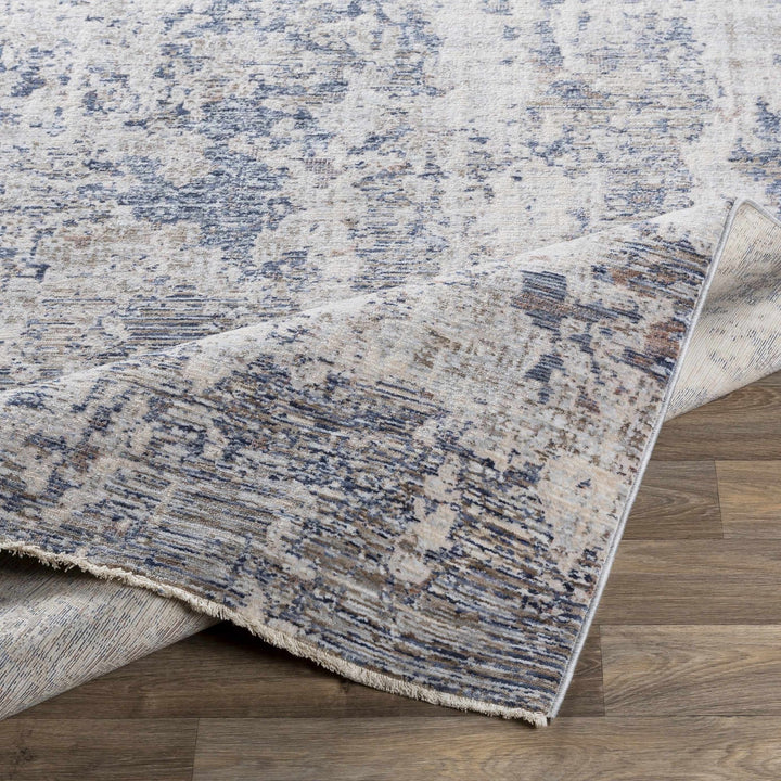 Broxbourne Modern Abstract Design Ivory And Blue Area Rug - The Rug Decor