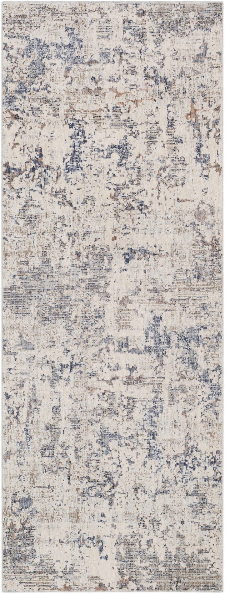 Broxbourne Modern Abstract Design Ivory And Blue Area Rug - The Rug Decor