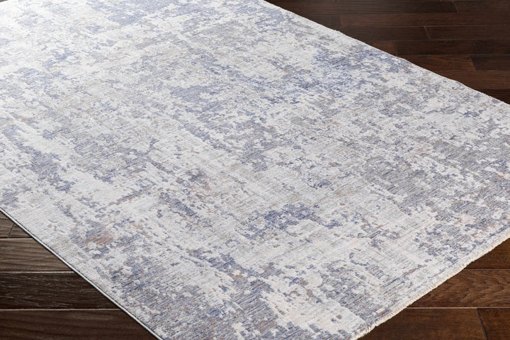 Broxbourne Modern Abstract Design Ivory And Blue Area Rug - The Rug Decor