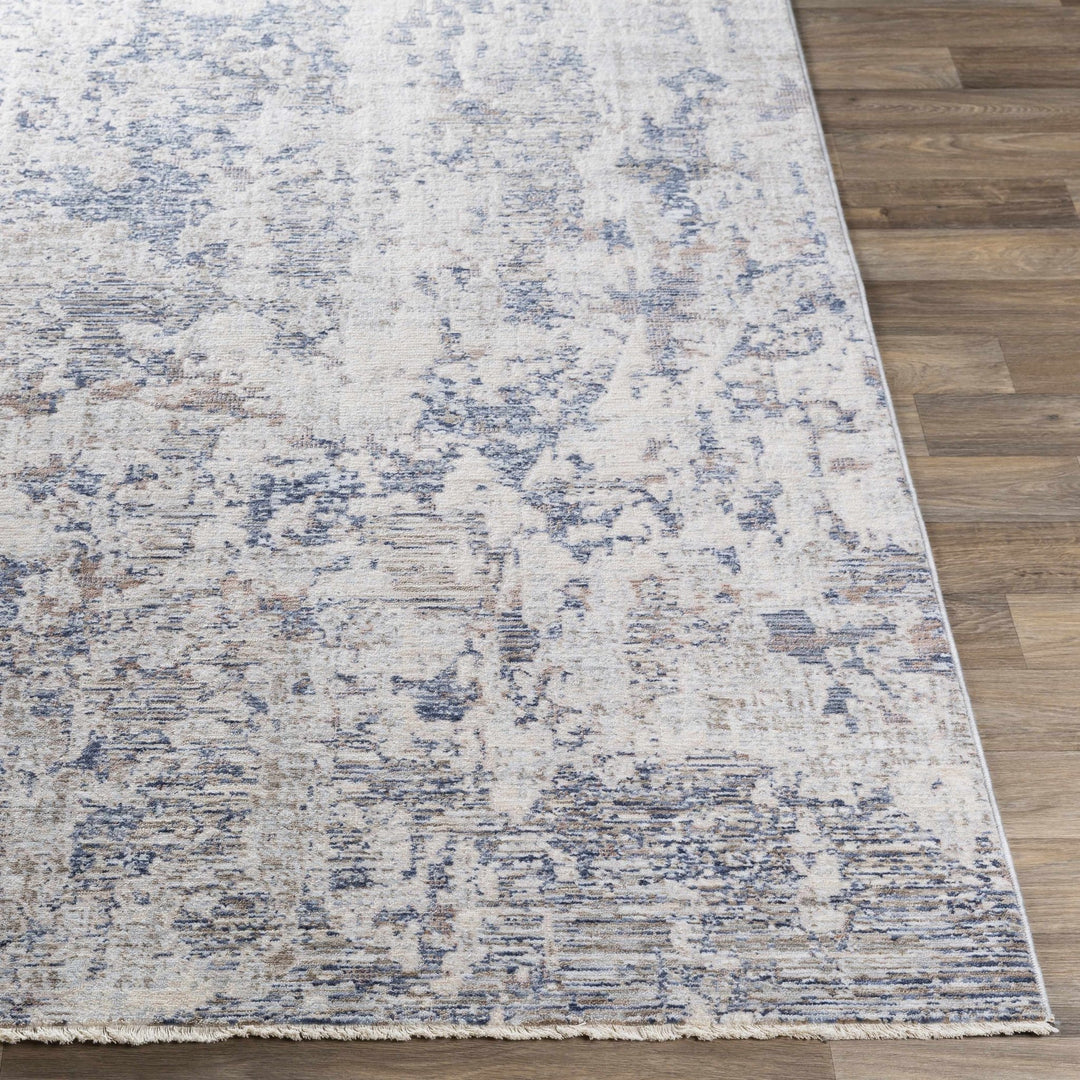 Broxbourne Modern Abstract Design Ivory And Blue Area Rug - The Rug Decor