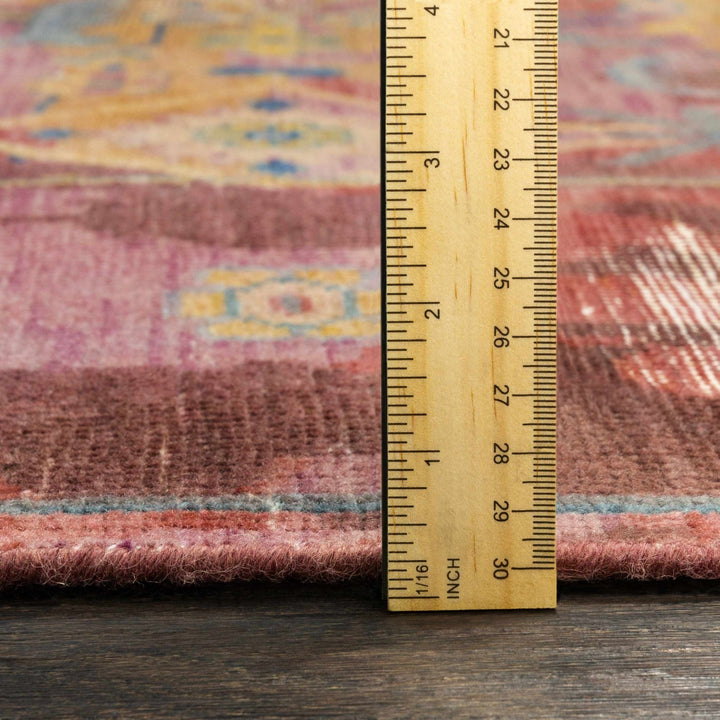 Brush Traditional Style Red And Blue Hand Knotted Area Rug - The Rug Decor