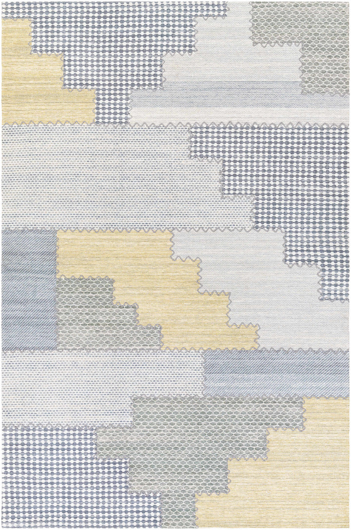 Bishopton Modern Style Gray And Blue Hand Woven Area Rug