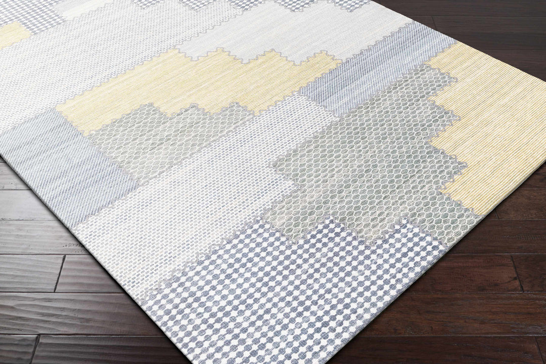 Bishopton Modern Style Gray And Blue Hand Woven Area Rug