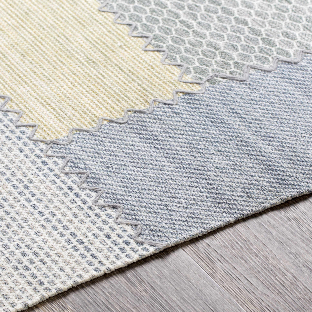 Bishopton Modern Style Gray And Blue Hand Woven Area Rug