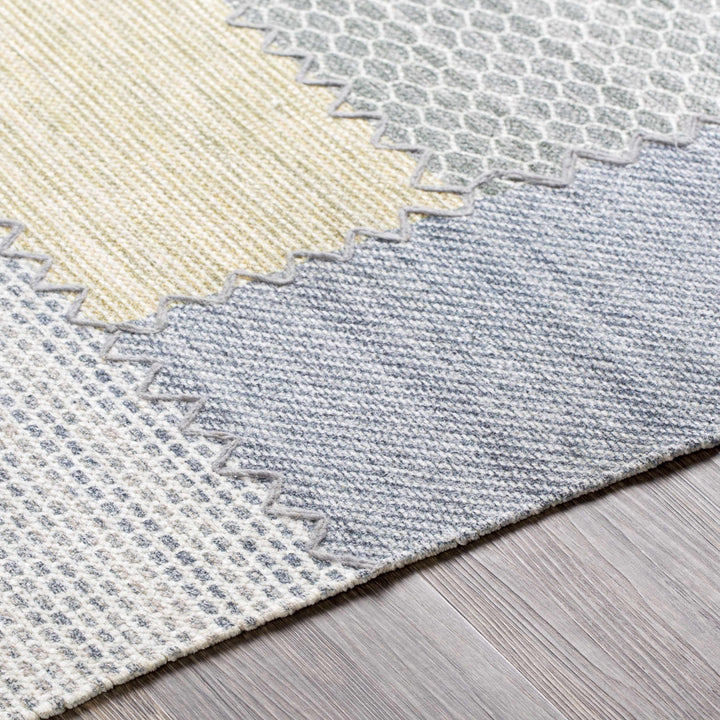 Bishopton Modern Style Gray And Blue Hand Woven Area Rug