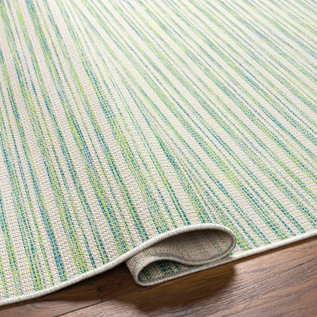 Bess Modern Stripe Pattern Green Area Rug