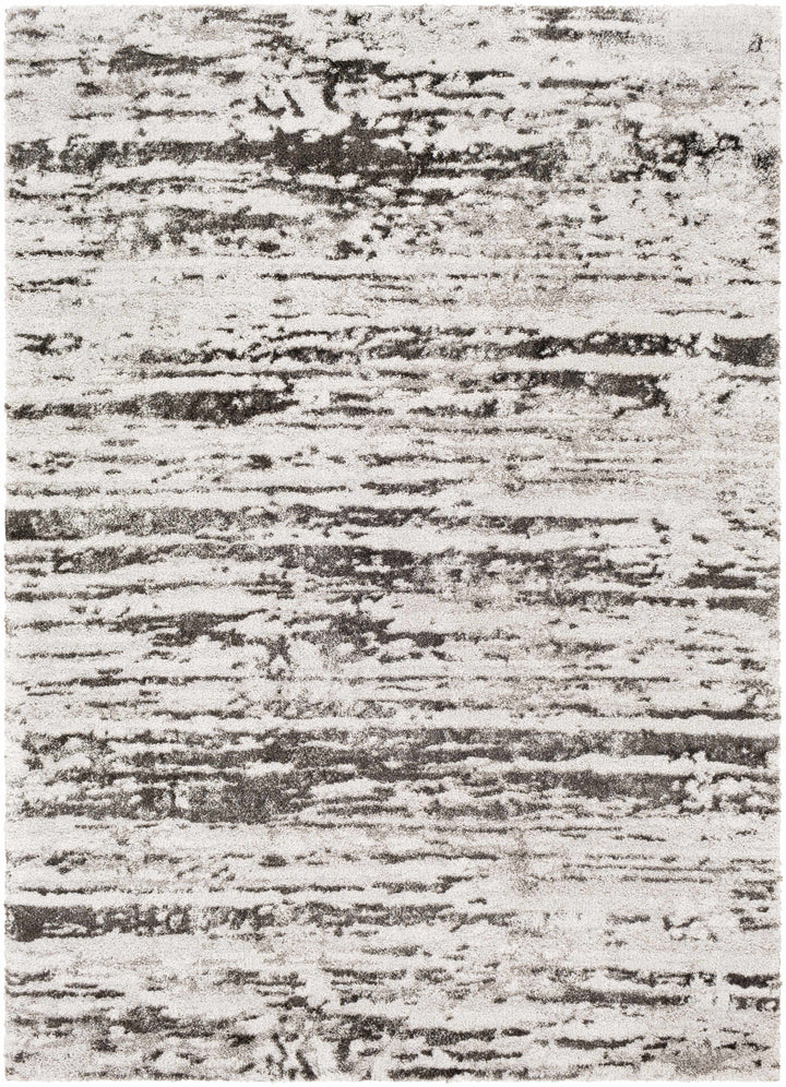 Butters Modern Abstract Design Ivory And Black Area Rug