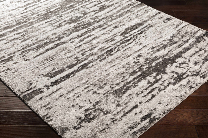 Butters Modern Abstract Design Ivory And Black Area Rug