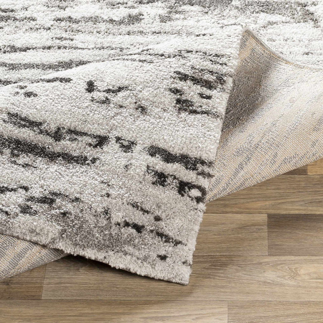 Butters Modern Abstract Design Ivory And Black Area Rug