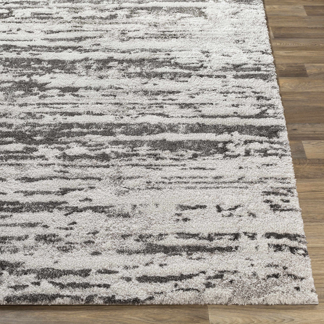 Butters Modern Abstract Design Ivory And Black Area Rug