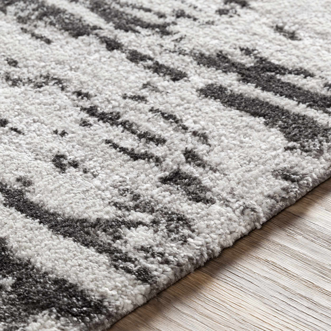Butters Modern Abstract Design Ivory And Black Area Rug
