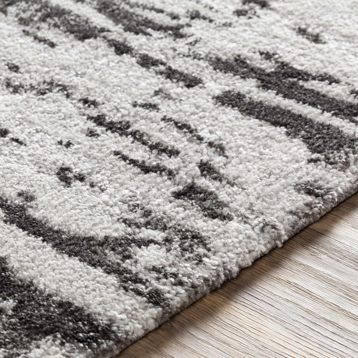 Butters Modern Abstract Design Ivory And Black Area Rug
