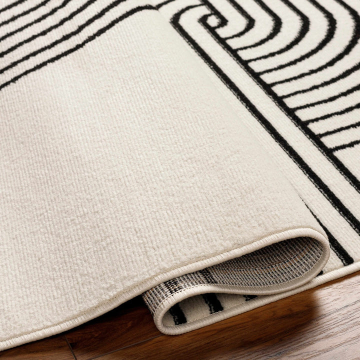 Buana Ivory And Black Contemporary Style Area Rug - The Rug Decor