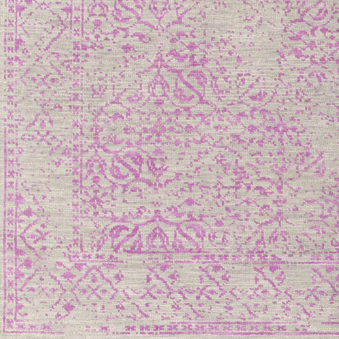 Buckland Traditional Style Pink And Beige Hand Knotted Wool Area Rug - The Rug Decor