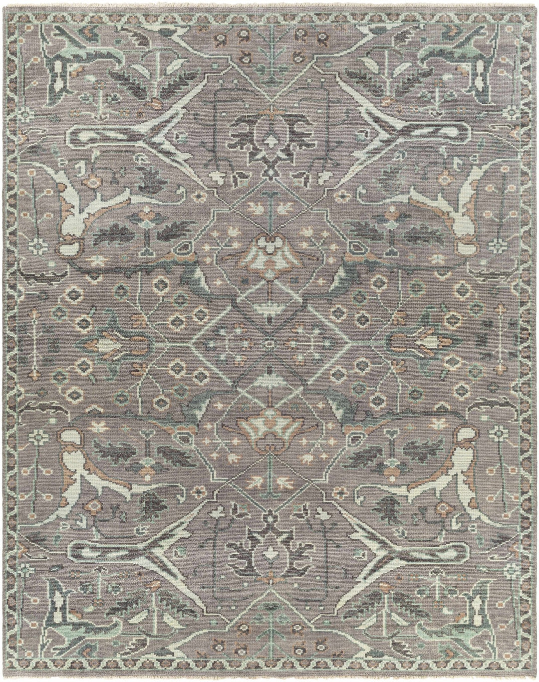 Bugasan Taupe Traditional Style Hand Knotted Wool Area Rug - The Rug Decor