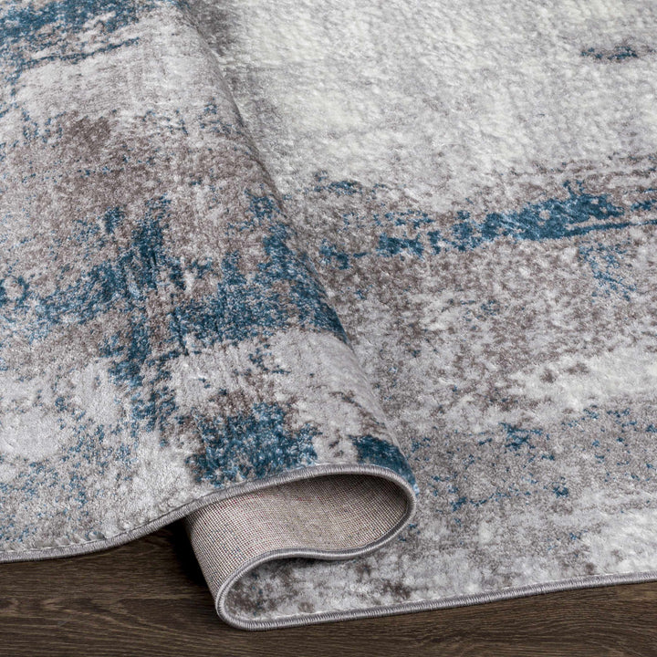 Bugho Blue And Gray Modern Abstract Design Area Rug